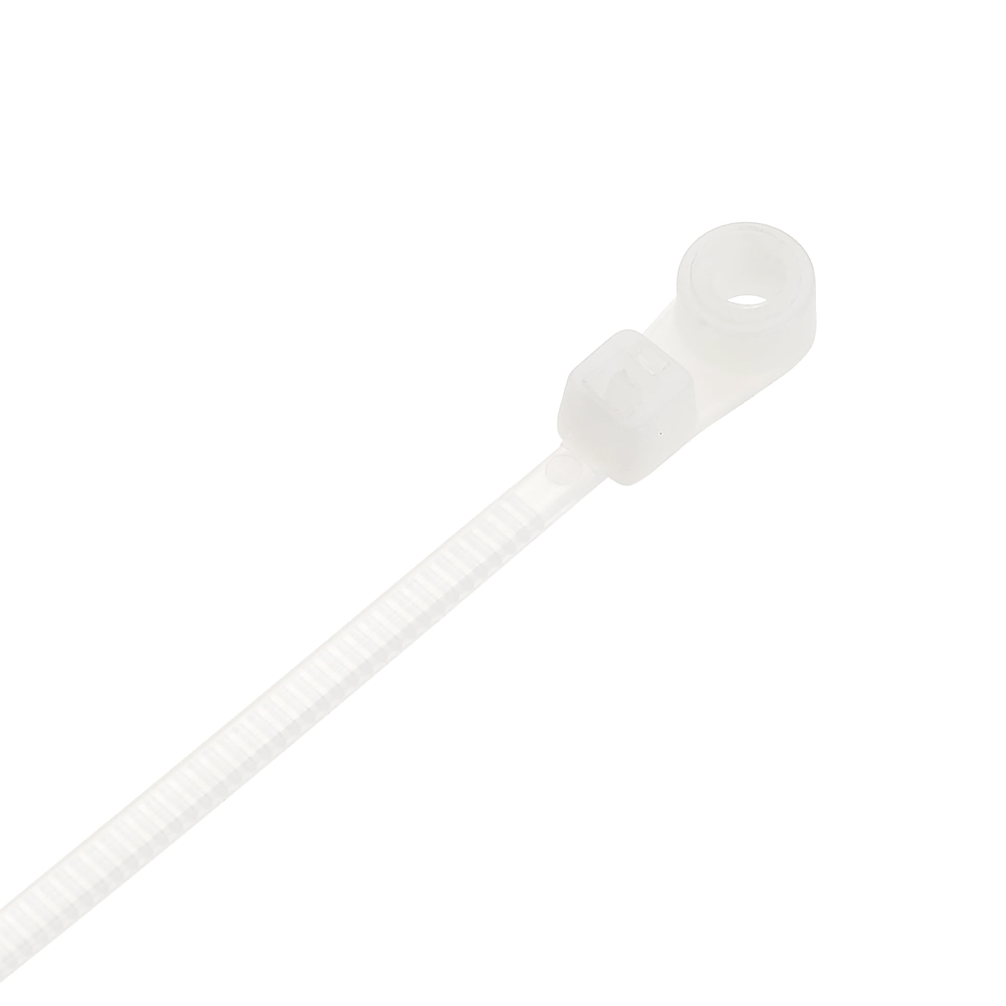 Uxcell 8 Inches 4.8mm Mount Head Cable Zip Ties Screw Hole Nylon White 50 Pack