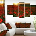 thumbnail image 1 of Sunset over Garden with Red Poppies - Floral Canvas Art Print, 1 of 3