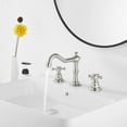 thumbnail image 3 of 8" Widespread Brushed Nickel Bathroom Faucet Sink Basin 3 Hole 2 Cross Handle with Drain, 3 of 10