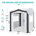 thumbnail image 3 of EAGLE PEAK 8x6 Portable Walk-in Greenhouse with with Reinforced Corners, Instant Pop-up Indoor Outdoor Plant Gardening Green House Canopy, Roll-up Zipper Entry Doors and 2 Side Windows, White, 3 of 10