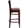 thumbnail image 5 of Emma + Oliver Ladder Back Mahogany Wood Barstool, Burgundy Vinyl Seat, 5 of 7