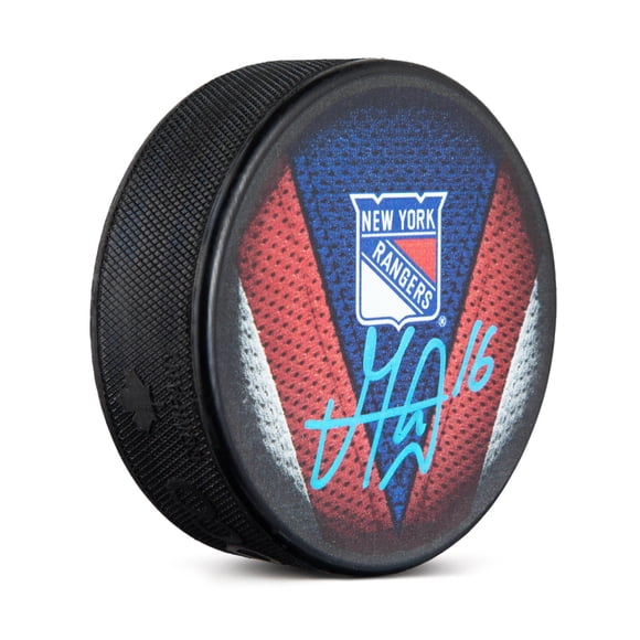 Vincent Trucheck Signé New York Rangers Design Stitch Palet de Hockey