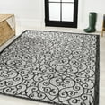 thumbnail image 4 of JONATHAN Y SANTA MONICA 4 x 6 Area Rug, Madrid Vintage Filigree Textured Weave - Light Gray/Black, SMB107E-4, 4 of 9