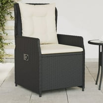 vidaXL Reclining Patio Chairs 2 pcs Black Poly Rattan