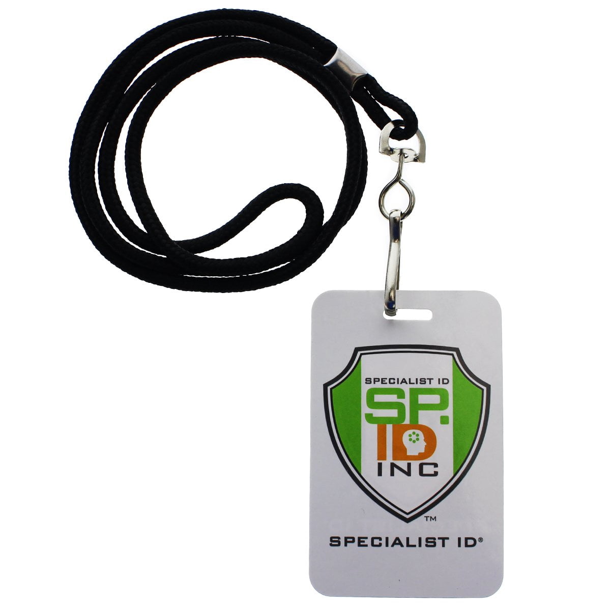 Bulk 100 Pack - Premium Round ID Badge Neck Lanyards for Card Holders and Name Tags - 36 in Non-Breakaway Heavy Duty Cord & Secure Metal Swivel J Hook Clip by Specialist ID (Black)