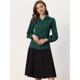thumbnail image 3 of Blusa de trabajo Allegra K con cuello vintage y manga larga para mujer Verde Oscuro XL, 3 of 5