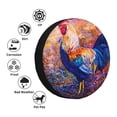 thumbnail image 5 of Easygdp Rooster Oil Painting Automobile Tire Dust Cover, 14-17in Spare Tire Cover Universal Fit for Trailer, Car, Truck, SUV, Jeep - 16 inch, 5 of 9