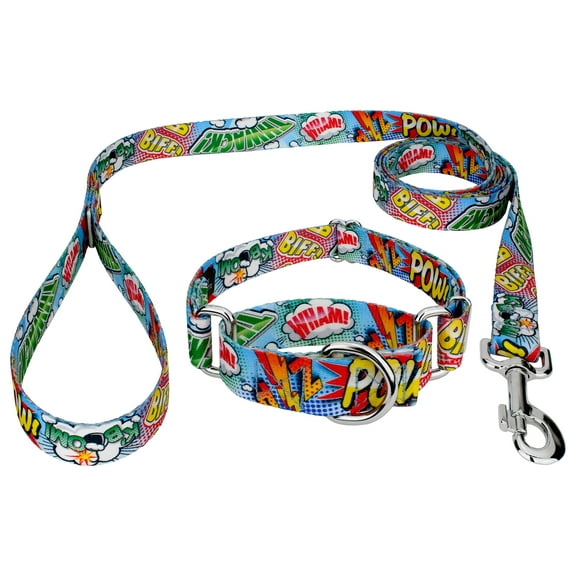 Country Brook Petz® Comic Pop Martingale Dog Collar and Leash, 2XS