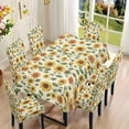 thumbnail image 2 of TSOVTHRID Sunflower Embroidery Print 7 Pieces Tablecloth and Dining Chair Slipcovers Removable Table Cloth Dustproof Chair Cover Furniture Protector for Kitchen Decor, 2 of 6