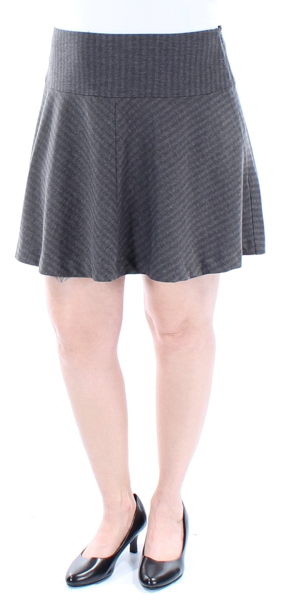 12223 Grey Patterned Above Knee Skirt