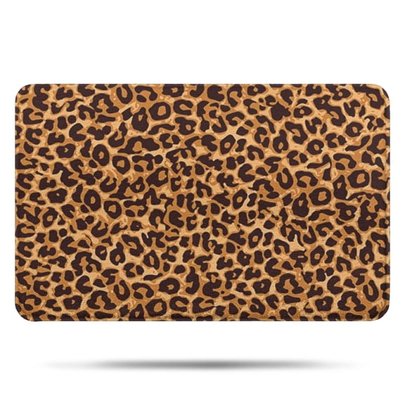 Brown and Black Leopard Print Bathroom Rugs Mat,Non Slip Microfiber Bathroom Rug,Rubber Backing,Soft Bathroom Mats for Bathroom Floor,Tub and Shower,17x27in(43x68cm)
