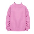 thumbnail image 3 of Abcomgle Cute Sweatshirts for Girls 10-12 Oversized Turtleneck Long Sleeve Girls Pullover Sweatshirt Preppy Shirt for Teen Girls Fleece Fall Back To School Outfits for Teen Girls,9-10 Years,Pink, 3 of 5