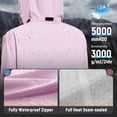 thumbnail image 6 of BALEAF Women's Long Rain Coat Packable Waterproof Windbreaker Lightweight Cycling Jacket with Hood Pastel purple XL, 6 of 7