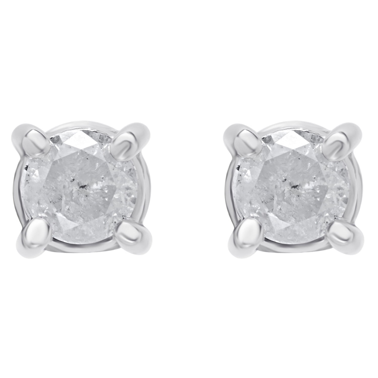 Arista 1.00 ct Diamond Stud Plus Earrings in Sterling Silver (I-J, promo)