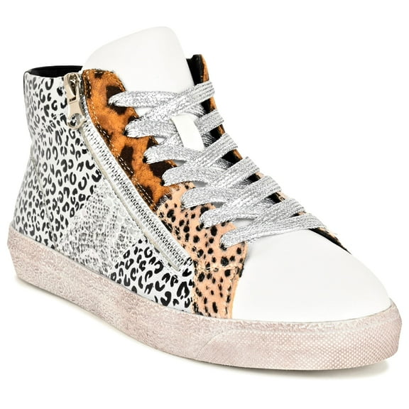 Ninety Union Mia High Top Animal Print Zipper Sneaker, Animal, 11