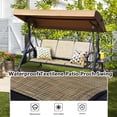 thumbnail image 5 of NOBLEMOOD Outdoor Patio Swing with Adjustable Canopy, Cup Holders, Waterproof Textilene Swing Chair for Backyard Garden Patio, 5 of 8