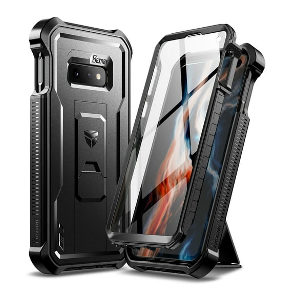 Dexnor for Samsung Galaxy S10e Case, [Built in Screen Protector and Kickstand] Heavy Duty Military Grade Protection Shockproof Protective Cover for Samsung Galaxy S10e, Black