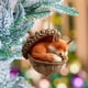 thumbnail image 4 of Adorno de árbol de Navidad acrílico plano 2D con agujero | Diseño de piña caprichoso | Decoración navideña para coche y hogar | Colgante de árbol festivo con aro para colgar, 4 of 5