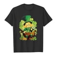thumbnail image 4 of Yigsgc St. Patrick's Day T-Shirts for Kids,Girls Boys Leprechaun Shamrock Print Top Short Sleeve T-shirt Tee,Color Black,Size 3-4 Years, 4 of 4