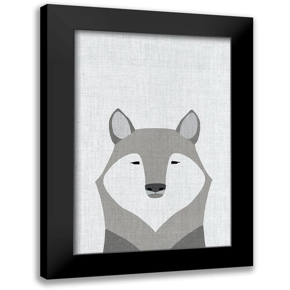 Annie Bailey Art 11x14 Black Modern Framed Museum Art Print Titled - Gray Wolf