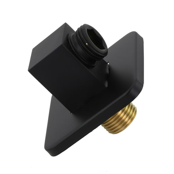Premium Black Square Shower Hose Wall Outlet Elbow Connector G12 Bathroom Brass