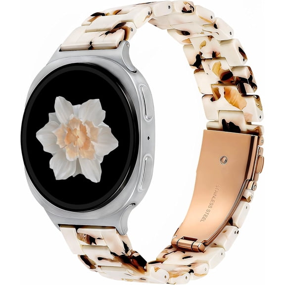 REQO Resin Bands Compatible with Samsung Galaxy Watch 9 8 Band 40mm 44mm/Galaxy Watch 8 Classic 46mm, Dressy Lightweight Bracelet Strap Accessories for Galaxy Watch8 Women Men