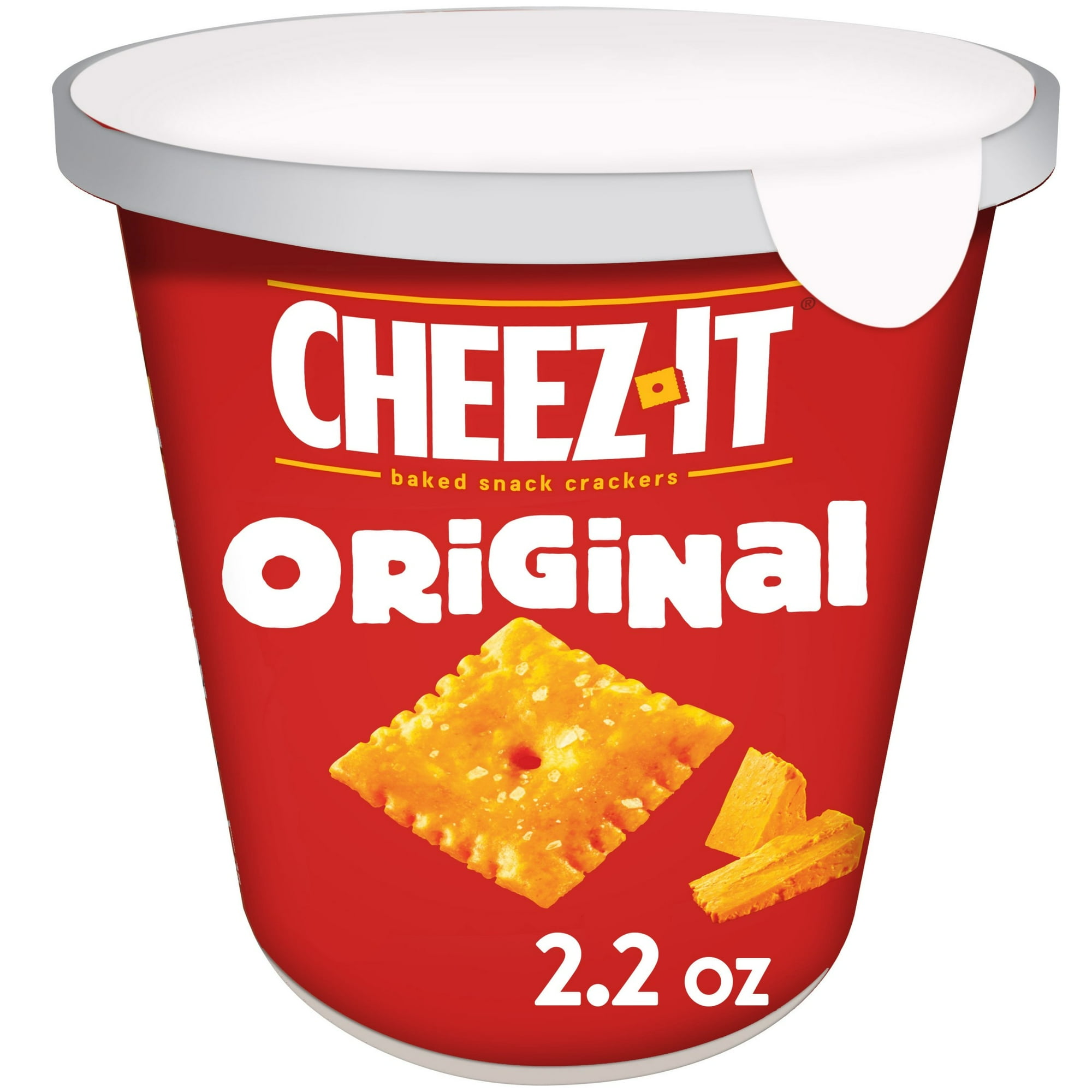 Cheez-It Cheese Crackers, Baked Snack Crackers, Office and Kids Snacks, Original, 2.2oz Cup (1 Cup)