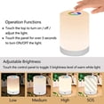 thumbnail image 2 of Luz nocturna LED, lámpara de mesita de noche inteligente, control táctil regulable, recargable por USB, portátil, cambio de color RGB para niños, dormitorio, camping (blanco cálido) JAMW Sencillez, 2 of 5
