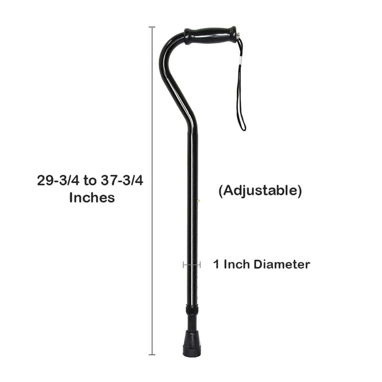 その他 cane McKesson Black Steel Offset Handle Cane, Adjustable Height 29.75