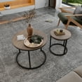 thumbnail image 6 of Smuxee Modern Wooden Round Nesting Coffee Table Set for Living Room, 6 of 8