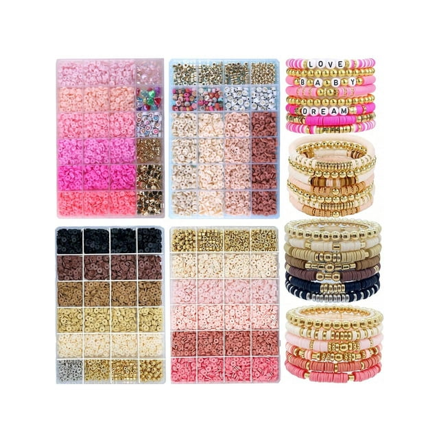 5630/5600/2950/2675/2780/2820pcs Sweet Girl Style 6mm Polymer Clay Slice, CBB Partition, Alphabet Bead Set For DIY Handmade Necklace Jewelry Making Gift Box, Valentine'S Day Gift. Gift Box Set For Gir