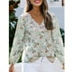 thumbnail image 4 of ICHUANYI Liquidación Blusas sueltas de manga larga con cuello en V y estampado floral informal para mujer ICHUANYI WER202308231708, 4 of 8