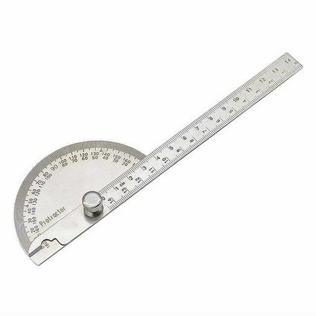 Extracteur d'Angle en Acier Inoxydable Massif 14cm - Règle d'Angle Demi-Cercle 0-180° avec Marquages Clairs pour Menuiserie et Métal - Outil de Mesure Compact et Durable pour Précision