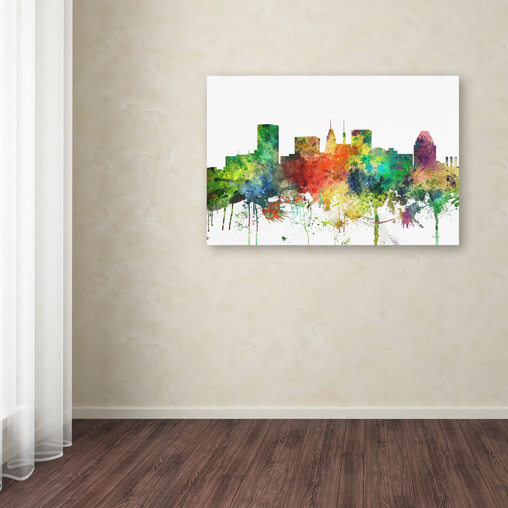 Trademark Fine Art 'Baltimore Maryland Skyline SP' Canvas Art by Marlene Watson