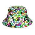 thumbnail image 3 of Daiia Colorful Tie Dye Stained Glass Pattern Bucket Hat - Trendy Cotton Sun Hat for Beach, Golf, Fishing - Fun Outdoor Vacation Boonie for Men and Women, 3 of 9