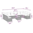 thumbnail image 2 of vidaXL 11 Piece Garden Sofa Set with Cushions Black Poly Rattan, 2 of 4