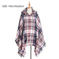 thumbnail image 2 of Chal con capucha a cuadros para mujer, manta, poncho, sudadera con capucha, chal con borlas, 2 of 6