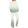 thumbnail image 4 of Cavosen Womens 2 Piece Lounge Sets with Pocket Pajamas Outfits Sets Long Pants Long Sleeve Tops Sleepwear Pleated Gradient Nightwear Lightweight Casual Homewear Fall Winter Clothes, 4 of 6