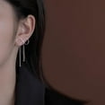 thumbnail image 2 of Solid 925 Sterling Silver Bow Drop Earrings Dangle for Women Teens Bowknot Dangle Earrings Studs, 2 of 8