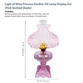 thumbnail image 2 of Light Of Mine Princess Feather Oil Lamp Ornate Decorative Antique Pedestal Style Glass Oil Hurricane Lamp Clear with 3/4" Wick roll (Pink 10" Shade), 2 of 7