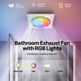 thumbnail image 4 of SPECSTAR Bathroom Exhaust Fan w/ RGB Light, Humidity Sensor & Bluetooth Speaker, 30-160CFM, No Attic Access, 4 of 8