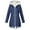 Navy-A, variant on 2025 Women's Fleece Lined Windbreakers for Teen Girls Winter Coat Mid Length Ladies Rain Wear Solid Color Hooded Jacket