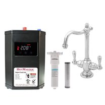 Westbrass Victorian 9" 2-Handle Hot & Cold Water Dispenser Faucet with Digital Heating Tank, Polished Chrome