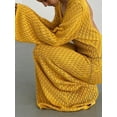 thumbnail image 2 of Women See Through Knit Maxi Dress V-Neck Long Sleeve Crochet Bodycon Long Dress Backless Beach Bikini Cover Up Dresses, 2 of 6