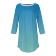 thumbnail image 3 of Womens Tops 3/4 Length Sleeve Tops Neck Casual Print Tunic T Shirts Three Quarter Length Tops Blouses For Women, 3 of 4