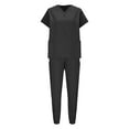 thumbnail image 4 of ZZwxWA Short Sleeve Scrubs for Women Sets Nursing Uniform - Stretch V-Neck Top & Joggers Pants Workwear with Pockets Solid 2 Piece Sets up to 60% Off, 4 of 7