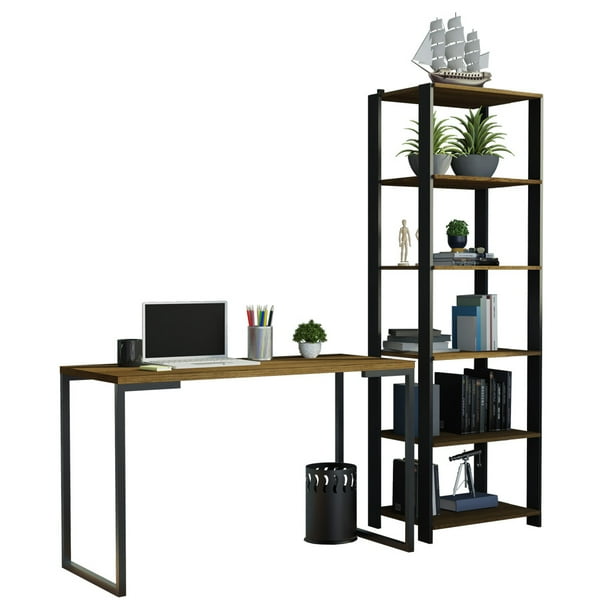 Escritorio Madesa Home Office y Mueble Estante Organizador M