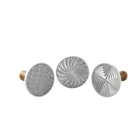 Nordic Wood - Nordic Ware Geo Heirloom Cookie Stamps, Cast Aluminum with wood handles