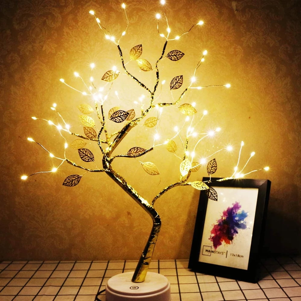 LED Fairy Bonsai Tree Light DIY Copper Wire Home Room Party Decor USB Touch Lamp 