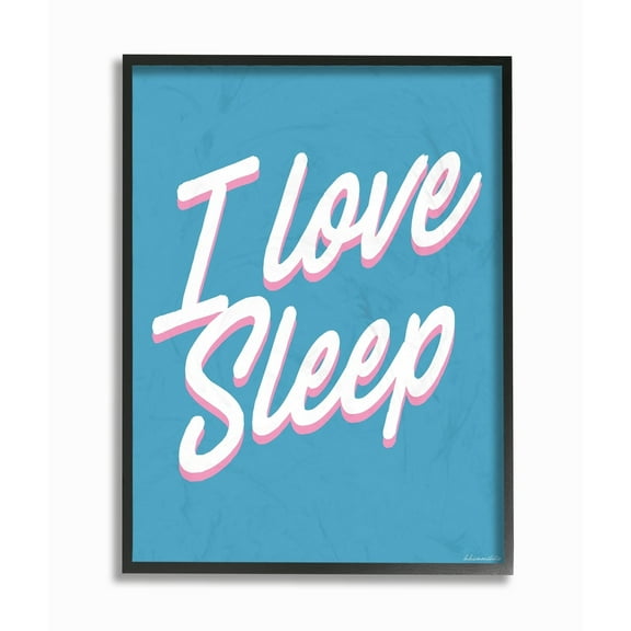 The Stupell Home Decor Collection I Love Sleep Typography Oversized Framed Giclee Texturized Art